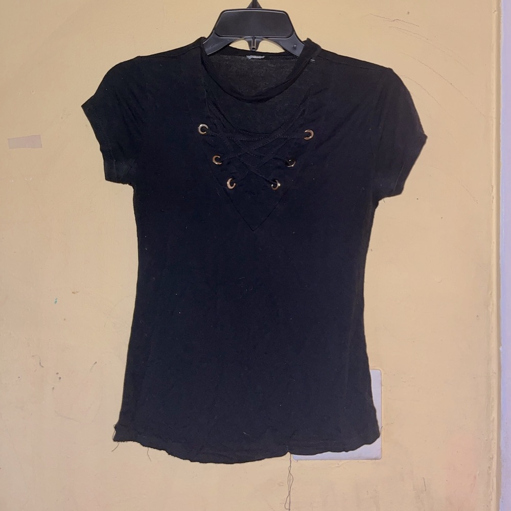 Black Faux chocker shirt